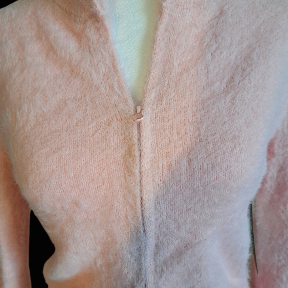2 for 1 🎀🎀🎀BABY PINK FAUX LEATHER AND PINK ZIP UP CARDI COMBO! 🎀🎀🎀🎀 Sz SM - Picture 9 of 9